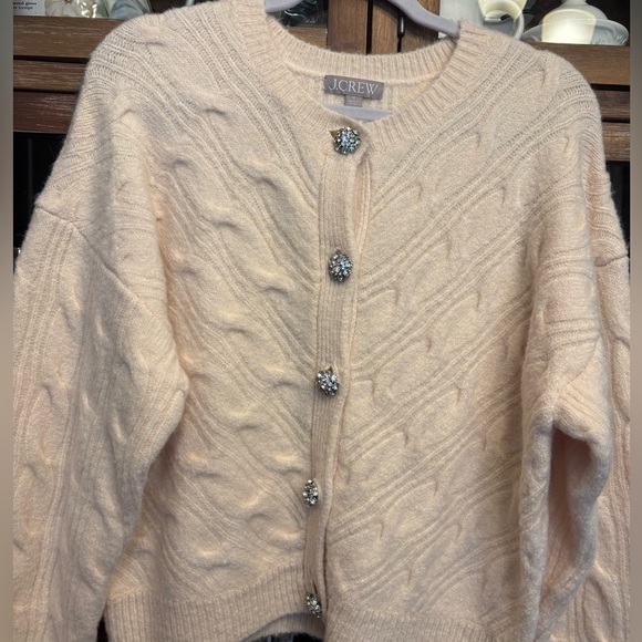 Jcrew Cable Knit Cardigan with Jewel Buttons NWOT - Picture 5 of 8